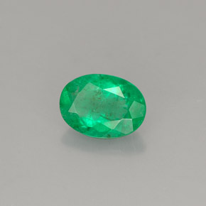 0.76 ct Green Emerald Stone, Natural Emerald in Oval Facet Shape for Sale