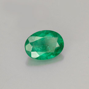 0.83 ct Green Emerald Stone, Natural Emerald in Oval Facet Shape for Sale