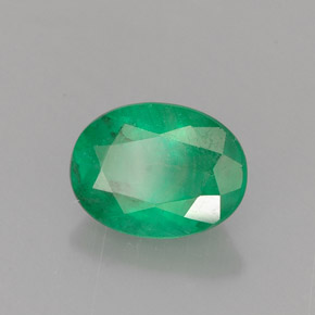 0.95 ct Green Emerald Stone, Natural Emerald in Oval Facet Shape for Sale