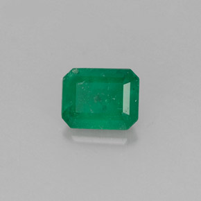 0.51 ct Green Emerald Gemstone, Emerald Gem in Octagon Facet Shape for Sale.