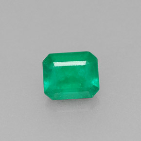 0.34 ct Green Emerald Gemstone, Emerald Gem in Octagon Facet Shape for Sale.