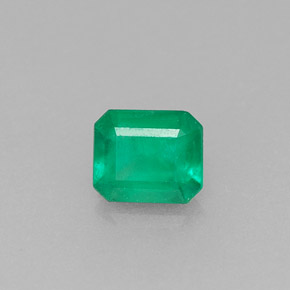 0.34 ct Green Emerald Stone, Natural Emerald in Octagon Facet Shape for Sale
