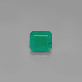 0.95 ct Green Emerald Gemstone, Emerald Gem in Octagon Facet Shape for Sale.
