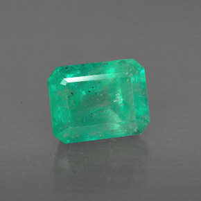 2.09 ct Green Emerald Gemstone, Emerald Gem in Octagon Facet Shape for Sale.