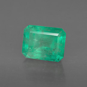 2.09 ct Green Emerald Stone, Natural Emerald in Octagon Facet Shape for Sale