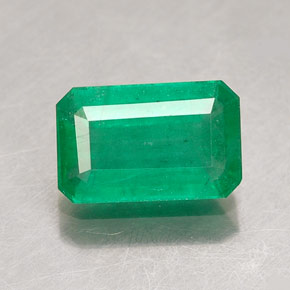 0.98 ct Green Emerald Gemstone, Emerald Gem in Octagon Facet Shape for Sale.