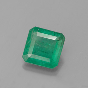 0.97 ct Green Emerald Gemstone, Emerald Gem in Octagon Facet Shape for Sale.