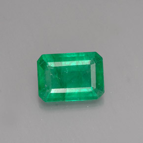 0.84 ct Green Emerald Gemstone, Emerald Gem in Octagon Facet Shape for Sale.