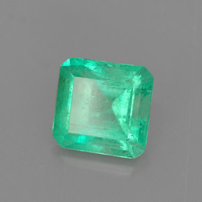 1.26 ct Green Emerald Stone, Natural Emerald in Octagon Facet Shape for Sale