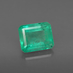 1.93 ct Green Emerald Gemstone, Emerald Gem in Octagon Facet Shape for Sale.