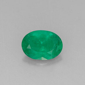 0.63 ct Green Emerald Gemstone, Emerald Gem in Oval Facet Shape for Sale.