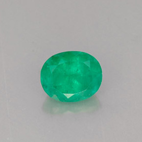 0.63 ct Green Emerald Gemstone, Emerald Gem in Oval Facet Shape for Sale.