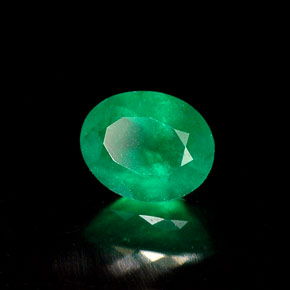 0.35 ct Green Emerald Stone, Natural Emerald in Oval Facet Shape for Sale