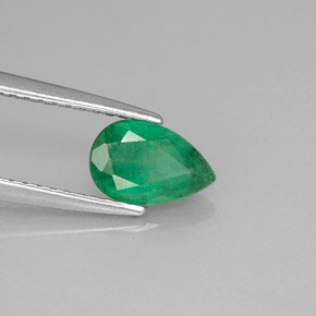 0.69 ct Green Emerald Stone, Natural Emerald in Pear Facet Shape for Sale