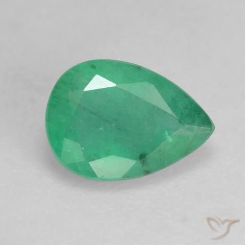 0.6 ct Pear Cut Emerald, 7 x 5 mm From Colombia, Photo A