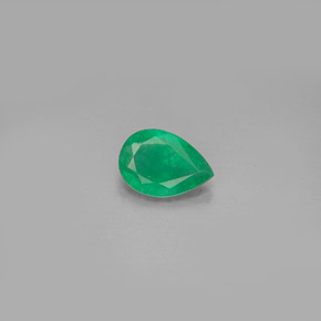 0.53 ct Green Emerald Gemstone, Emerald Gem in Pear Facet Shape for Sale.