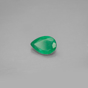 0.53 ct Green Emerald Stone, Natural Emerald in Pear Facet Shape for Sale
