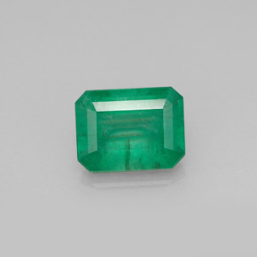 1.42 ct Green Emerald Gemstone, Emerald Gem in Octagon Facet Shape for Sale.