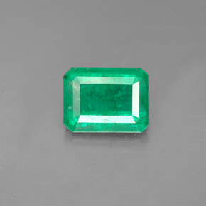 1.21 ct Green Emerald Gemstone, Emerald Gem in Octagon Facet Shape for Sale.
