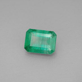 1.53 ct Green Emerald Stone, Natural Emerald in Octagon Facet Shape for Sale
