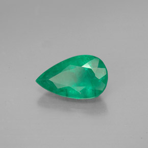 1.49 ct Green Emerald Stone, Natural Emerald in Pear Facet Shape for Sale