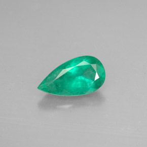 0.94 ct Green Emerald Gemstone, Emerald Gem in Pear Facet Shape for Sale.