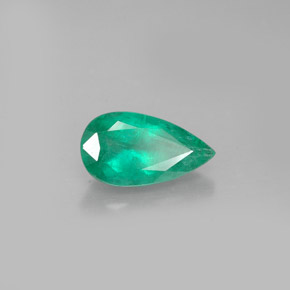 0.94 ct Green Emerald Stone, Natural Emerald in Pear Facet Shape for Sale