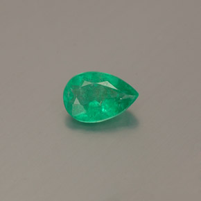 0.36 ct Green Emerald Gemstone, Emerald Gem in Pear Facet Shape for Sale.