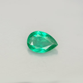 0.44 ct Green Emerald Gemstone, Emerald Gem in Pear Facet Shape for Sale.