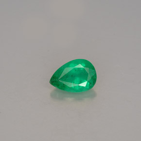 0.49 ct Green Emerald Gemstone, Emerald Gem in Pear Facet Shape for Sale.