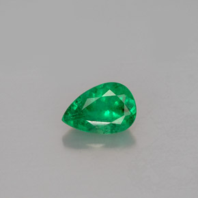 0.46 ct Green Emerald Gemstone, Emerald Gem in Pear Facet Shape for Sale.
