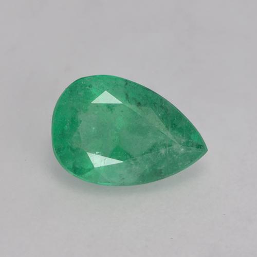 0.62 ct Green Emerald Gemstone, Emerald Gem in Pear Facet Shape for Sale.