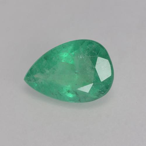 0.62 ct Green Emerald Stone, Natural Emerald in Pear Facet Shape for Sale