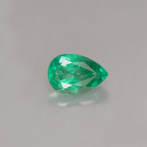 0.43 ct Green Emerald Gemstone, Emerald Gem in Pear Facet Shape for Sale.