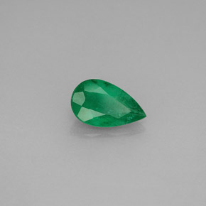 0.66 ct Green Emerald Stone, Natural Emerald in Pear Facet Shape for Sale