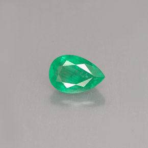 0.45 ct Green Emerald Gemstone, Emerald Gem in Pear Facet Shape for Sale.