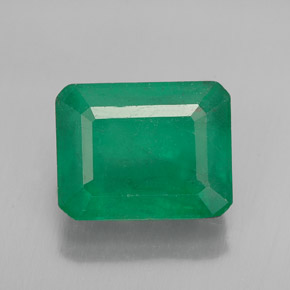 3.75 ct Green Emerald Gemstone, Emerald Gem in Octagon Facet Shape for Sale.