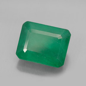 3.75 ct Green Emerald Stone, Natural Emerald in Octagon Facet Shape for Sale