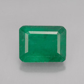 2.98 ct Green Emerald Gemstone, Emerald Gem in Octagon Facet Shape for Sale.