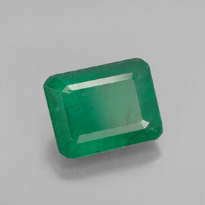 2.98 ct Green Emerald Stone, Natural Emerald in Octagon Facet Shape for Sale