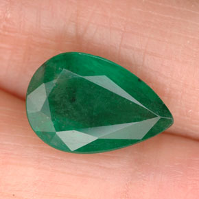 2.66 ct Green Emerald Gemstone, Emerald Gem in Pear Facet Shape for Sale.
