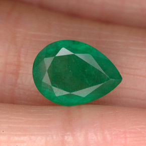 2.32 ct Green Emerald Gemstone, Emerald Gem in Pear Facet Shape for Sale.