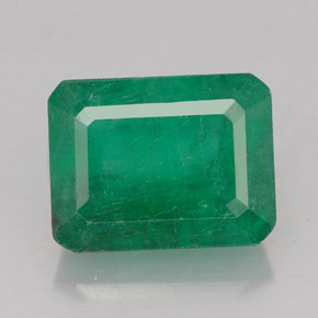 4.52 ct Green Emerald Gemstone, Emerald Gem in Octagon Facet Shape for Sale.