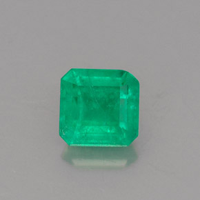 0.88 ct Green Emerald Gemstone, Emerald Gem in Octagon Facet Shape for Sale.