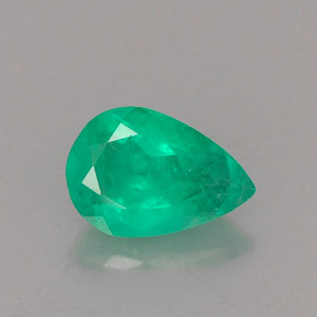 0.61 ct Green Emerald Gemstone, Emerald Gem in Pear Facet Shape for Sale.