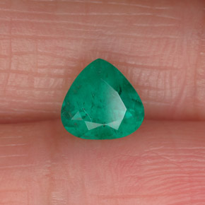0.83 ct Green Emerald Stone, Natural Emerald in Pear Facet Shape for Sale