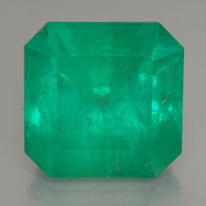 14.03 ct Green Emerald Gemstone, Emerald Gem in Octagon Facet Shape for Sale.