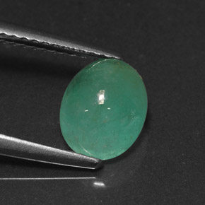 2.02 ct Green Emerald Gemstone, Emerald Gem in Oval Cabochon Shape for Sale.