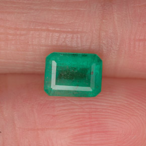 0.73 ct Green Emerald Gemstone, Emerald Gem in Octagon Facet Shape for Sale.