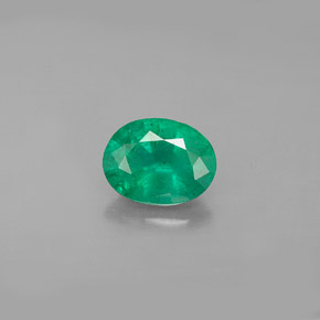 1.11 ct Green Emerald Gemstone, Emerald Gem in Oval Facet Shape for Sale.